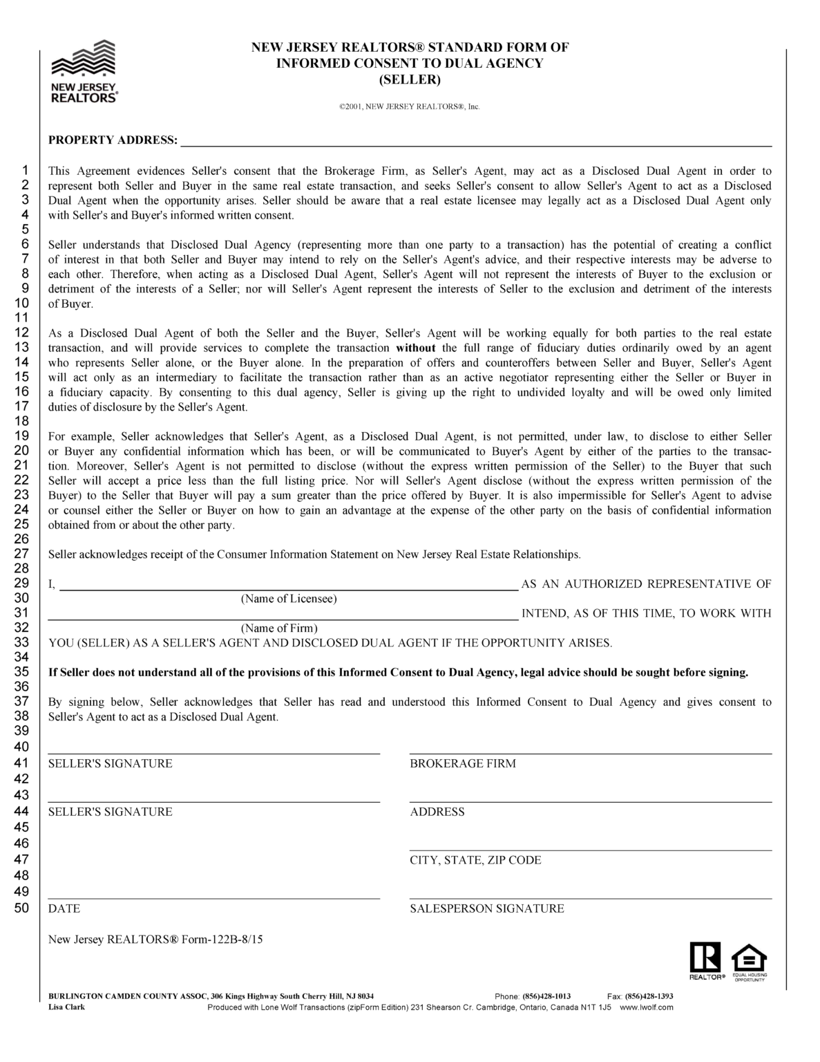 Free New Jersey Real Estate Listing Agreement Pdf Word