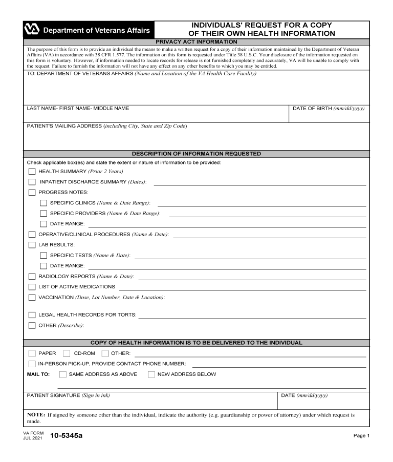 Free Va Form And A Pdf