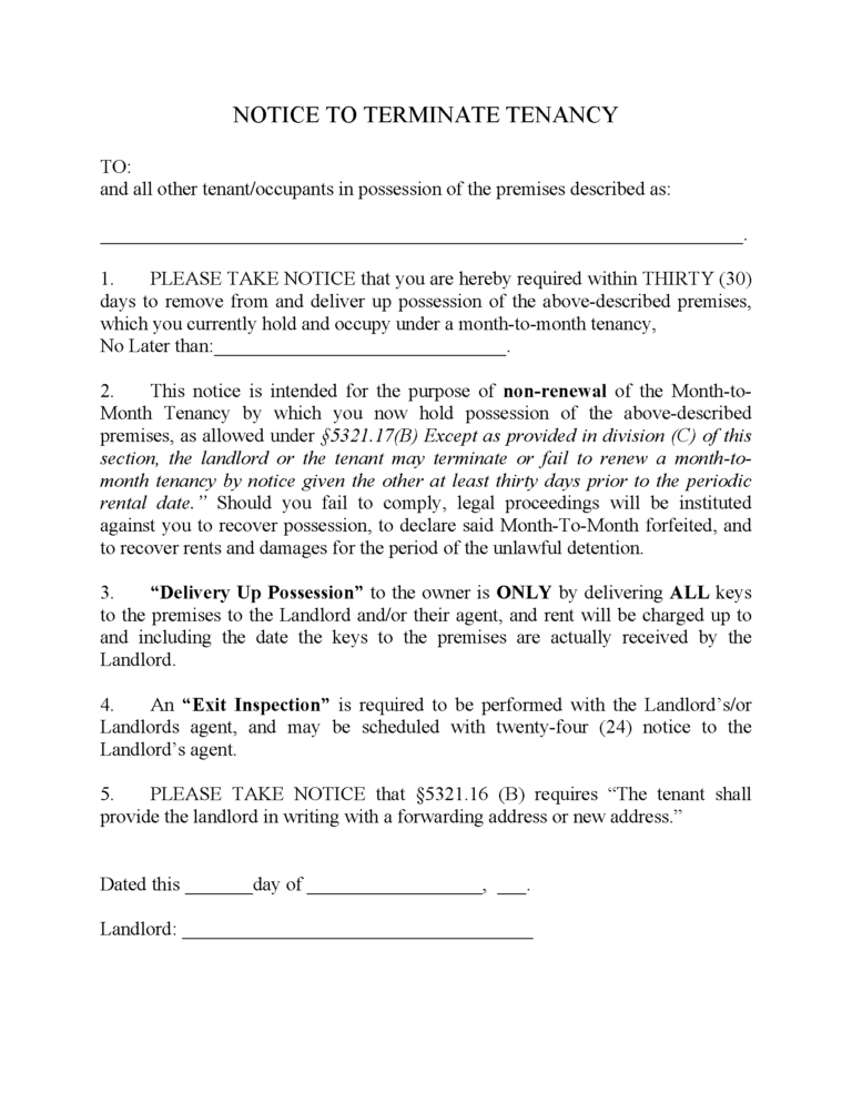 Free Ohio Eviction Notice Templates 4 Pdf Word 3454