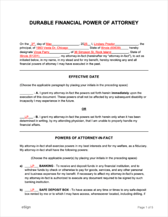 Free Durable Power of Attorney Forms - PDF | Word