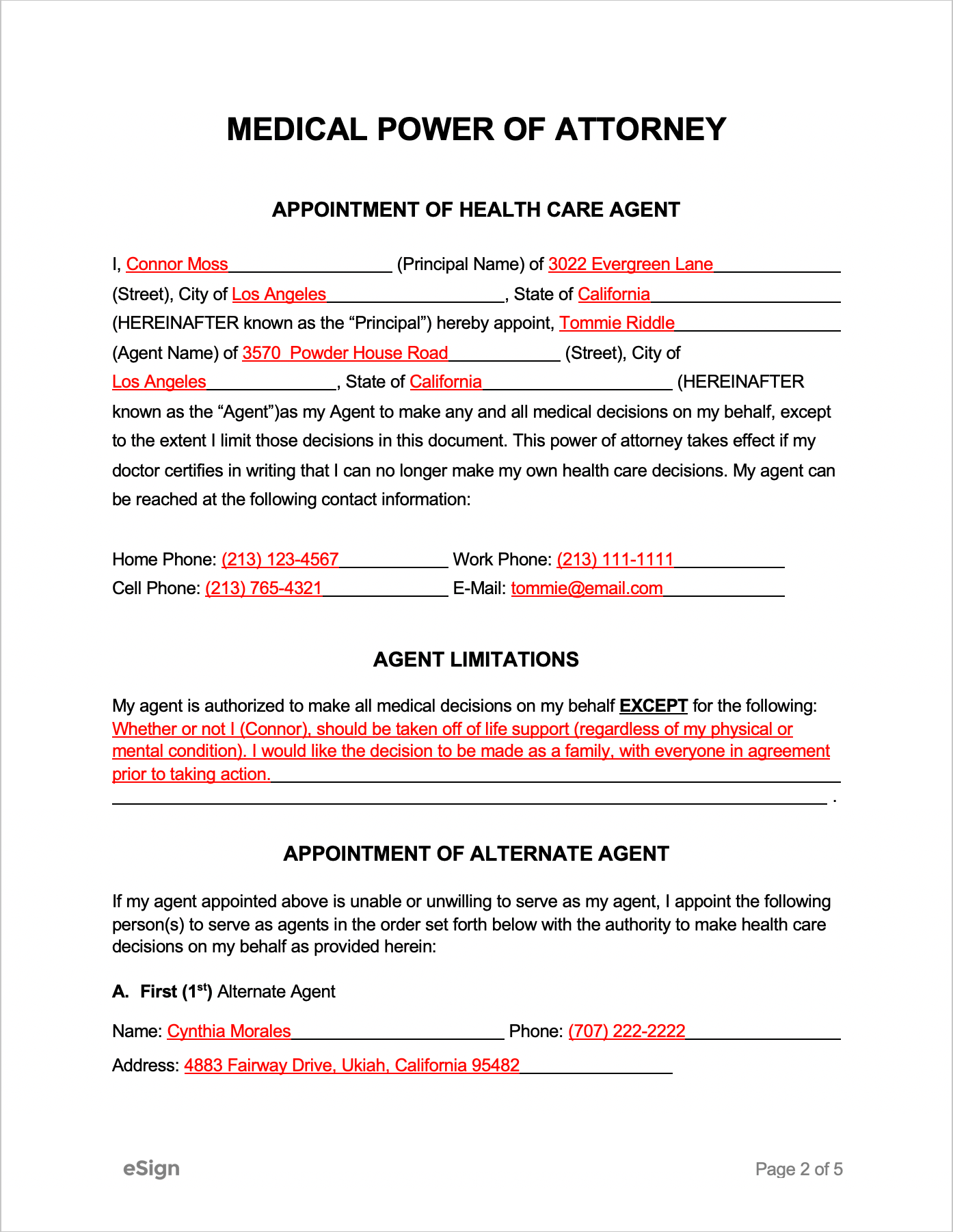 Free Medical Power of Attorney Forms PDF Word
