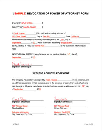 Free Power of Attorney REVOCATION Form - PDF | Word