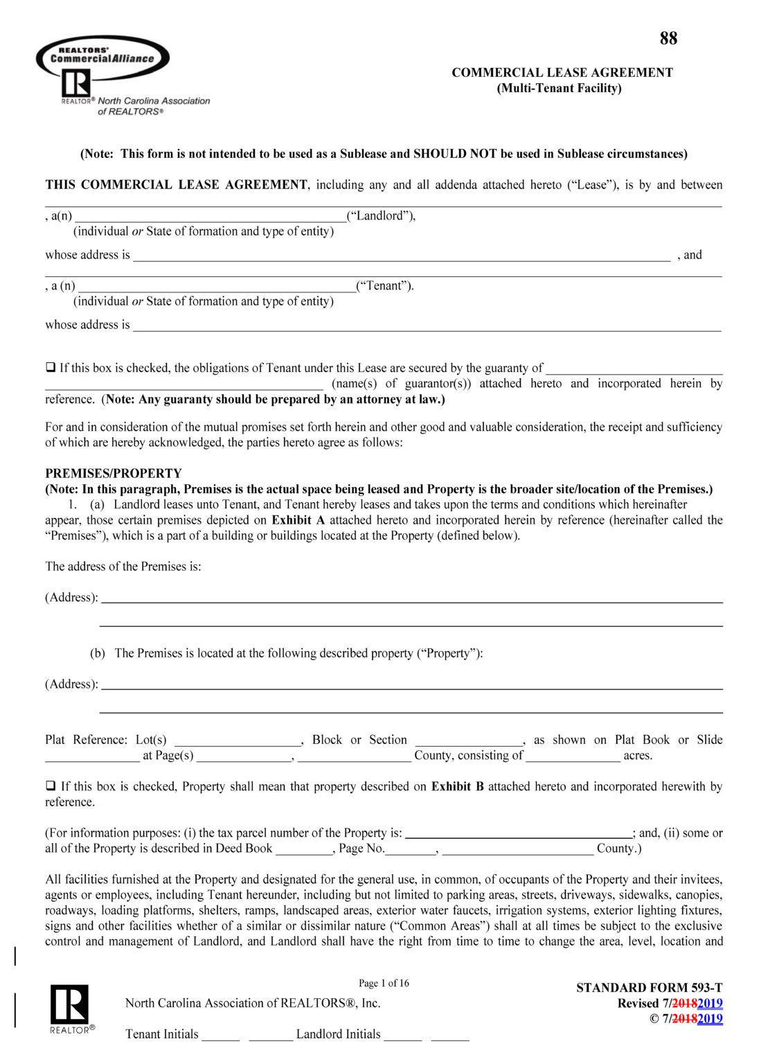 Free North Carolina Commercial Lease Agreement Template PDF Word