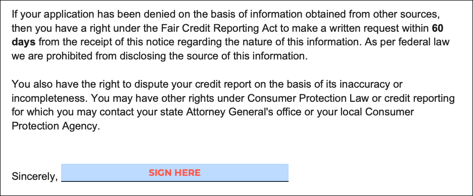 adverse action letter background check