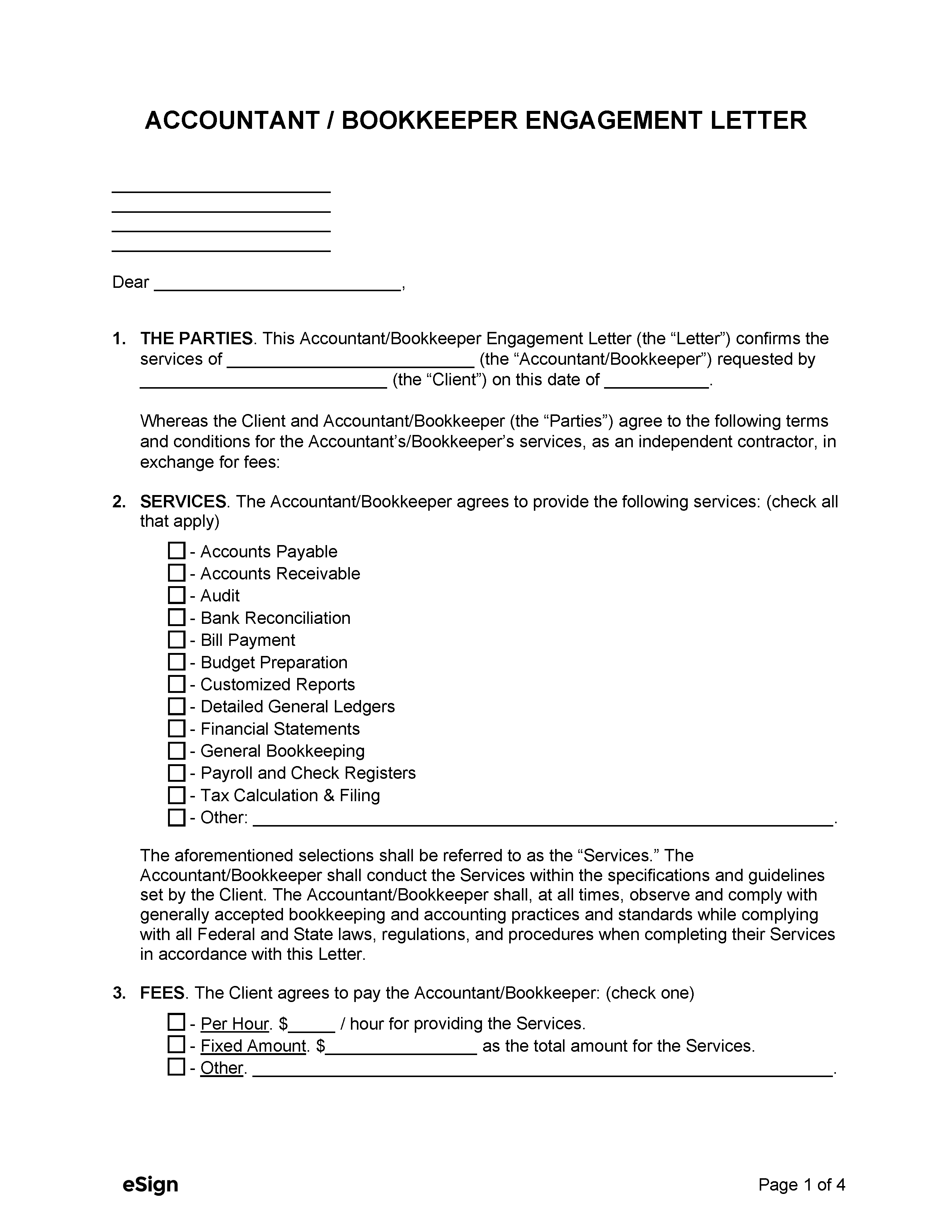 Free Engagement Letter Template | PDF | Word