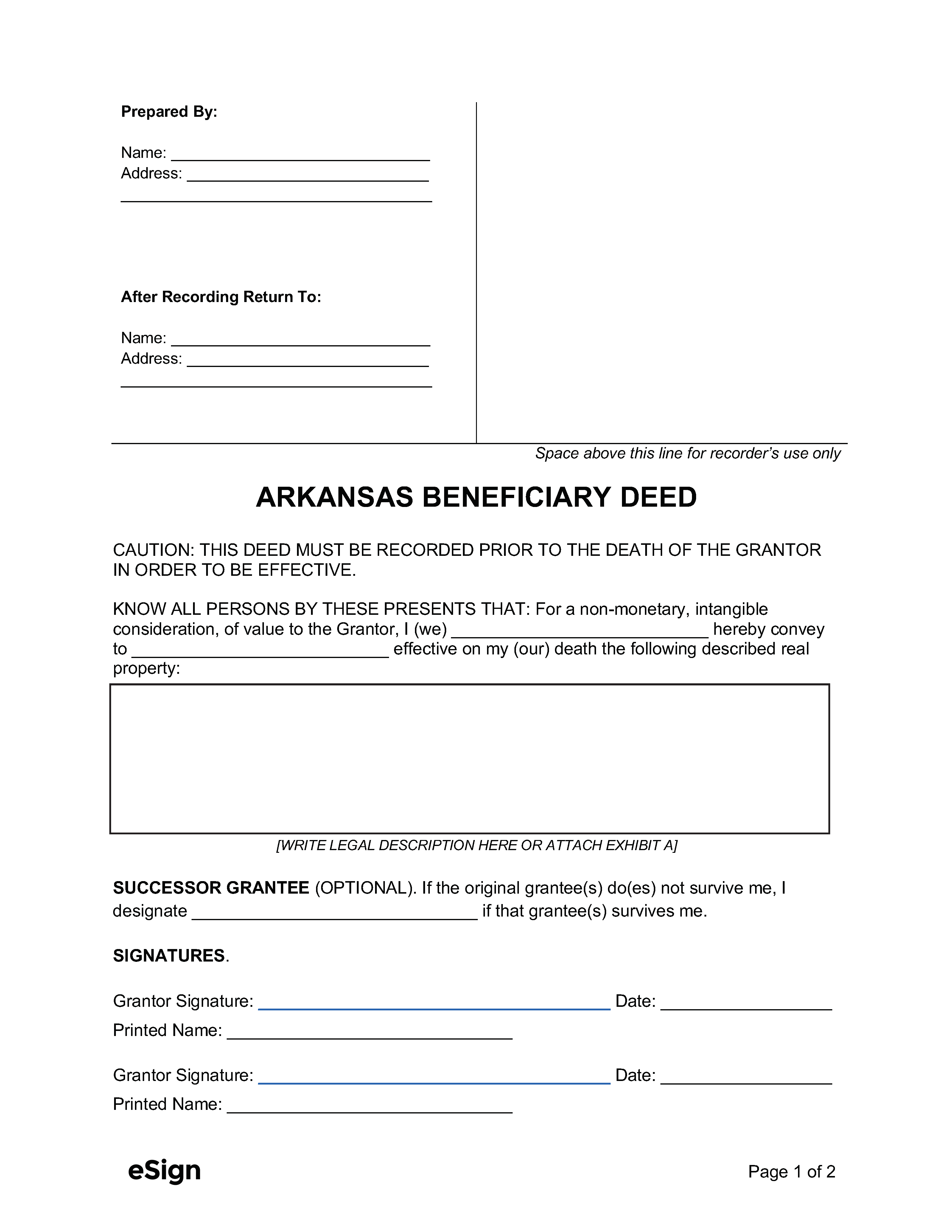 Free Arkansas Deed Forms 6937