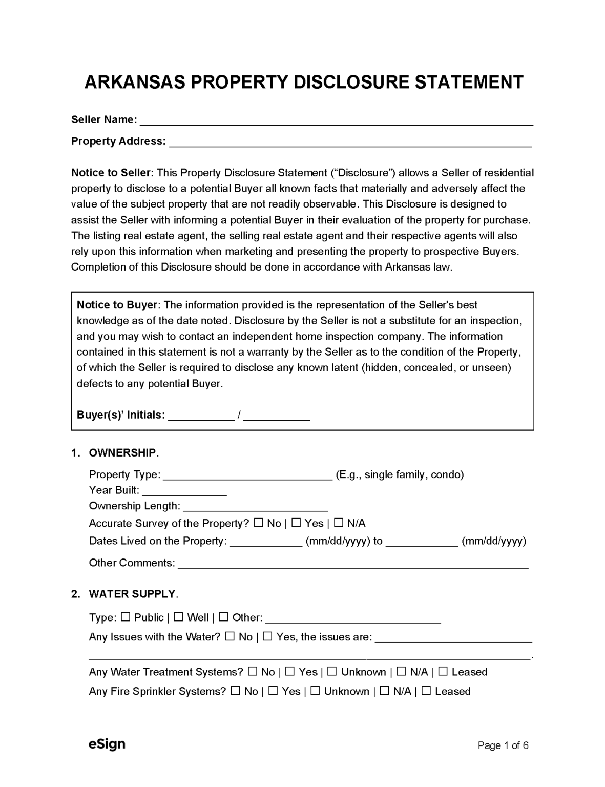 Free Arkansas Residential Purchase and Sale Agreement PDF Word