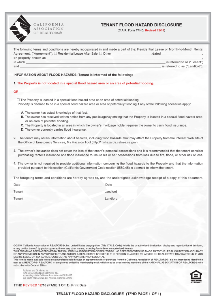 Free California Standard Residential Lease Agreement PDF Word