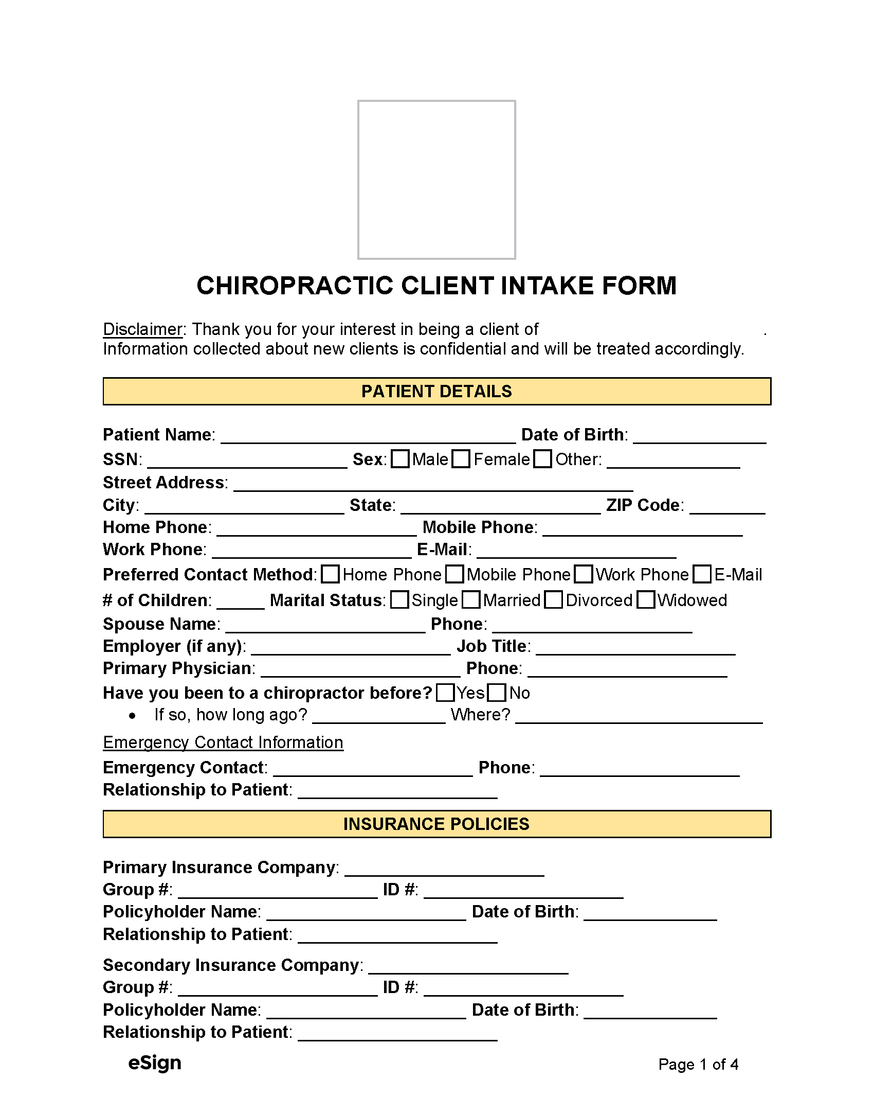 Free Client Intake Forms 35 PDF Word