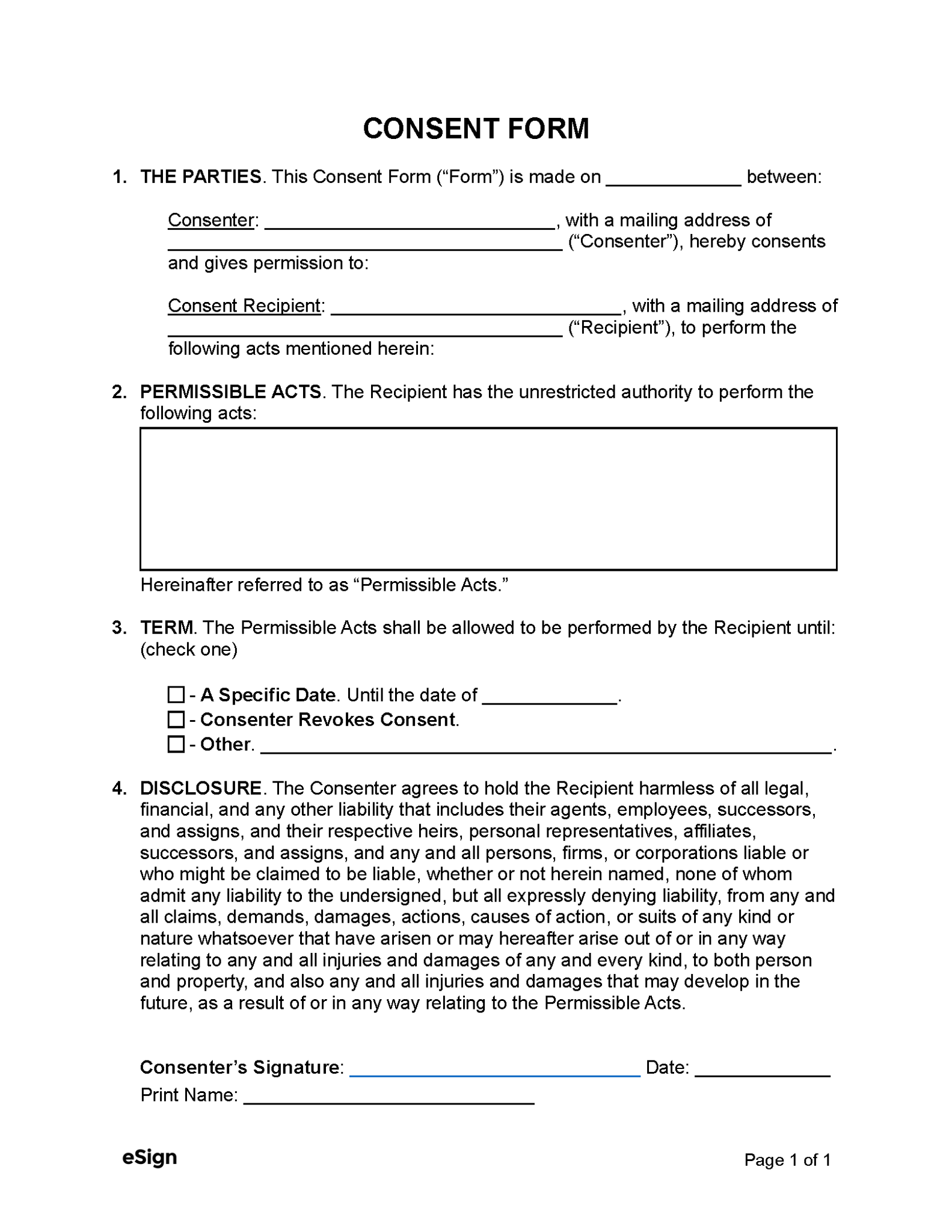 Free Consent Forms (34) PDF Word Free Consent Forms (34) PDF Word