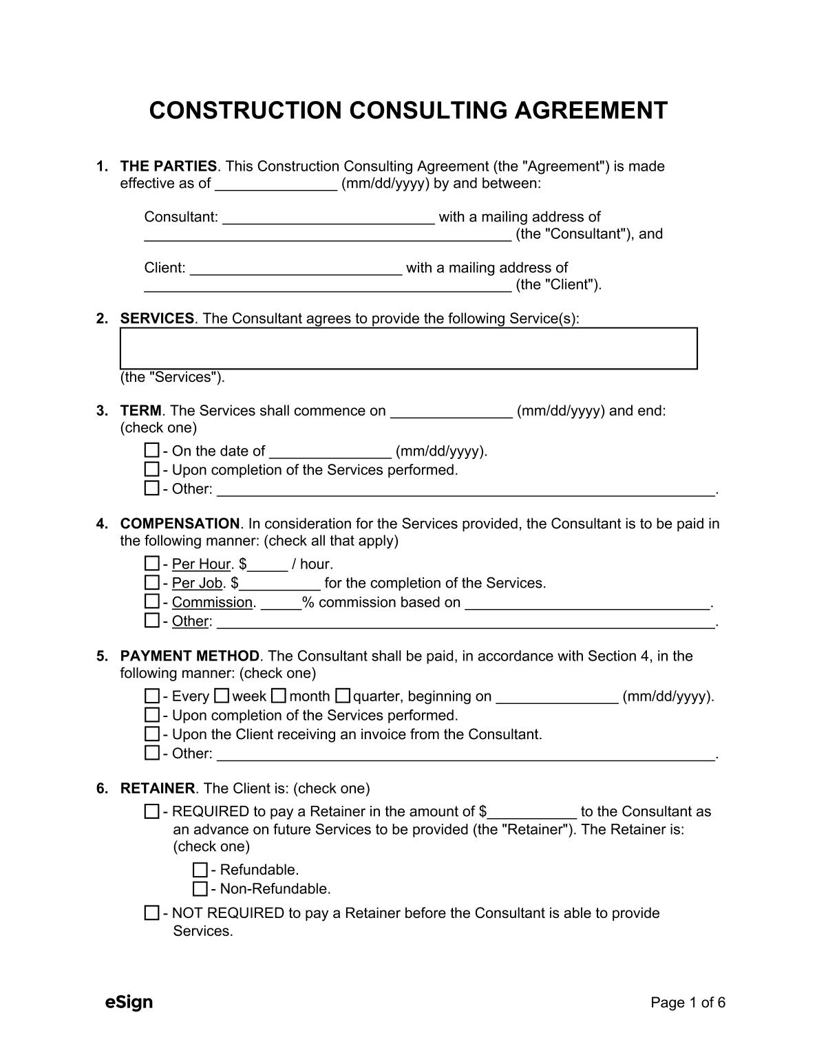 Free Construction Consulting Agreement Template | PDF | Word