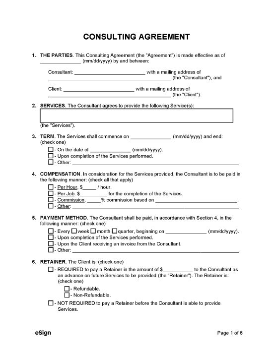 Free Consulting Agreement Templates (24) | PDF | Word