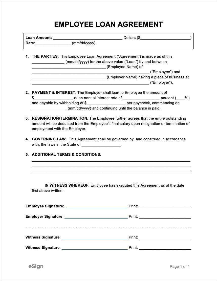 Employee Repayment Agreement Template