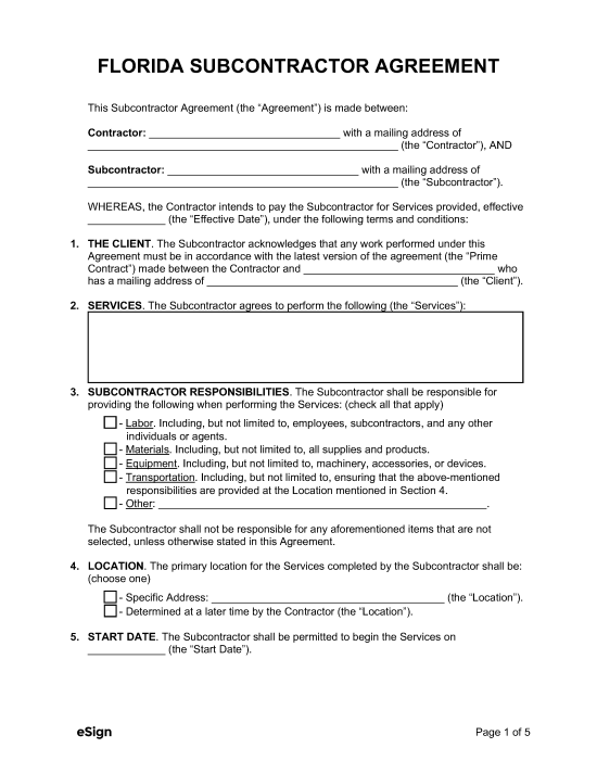 Free Florida Employment Contract Templates PDF Word