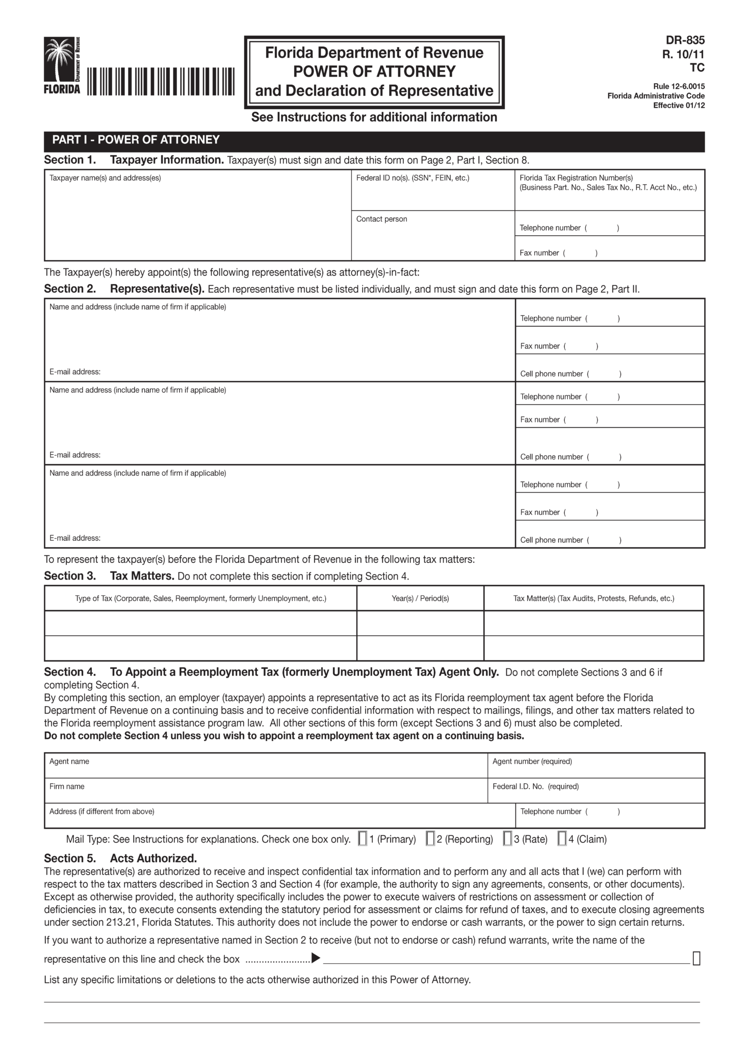 Free Florida Power of Attorney Forms (10) | PDF