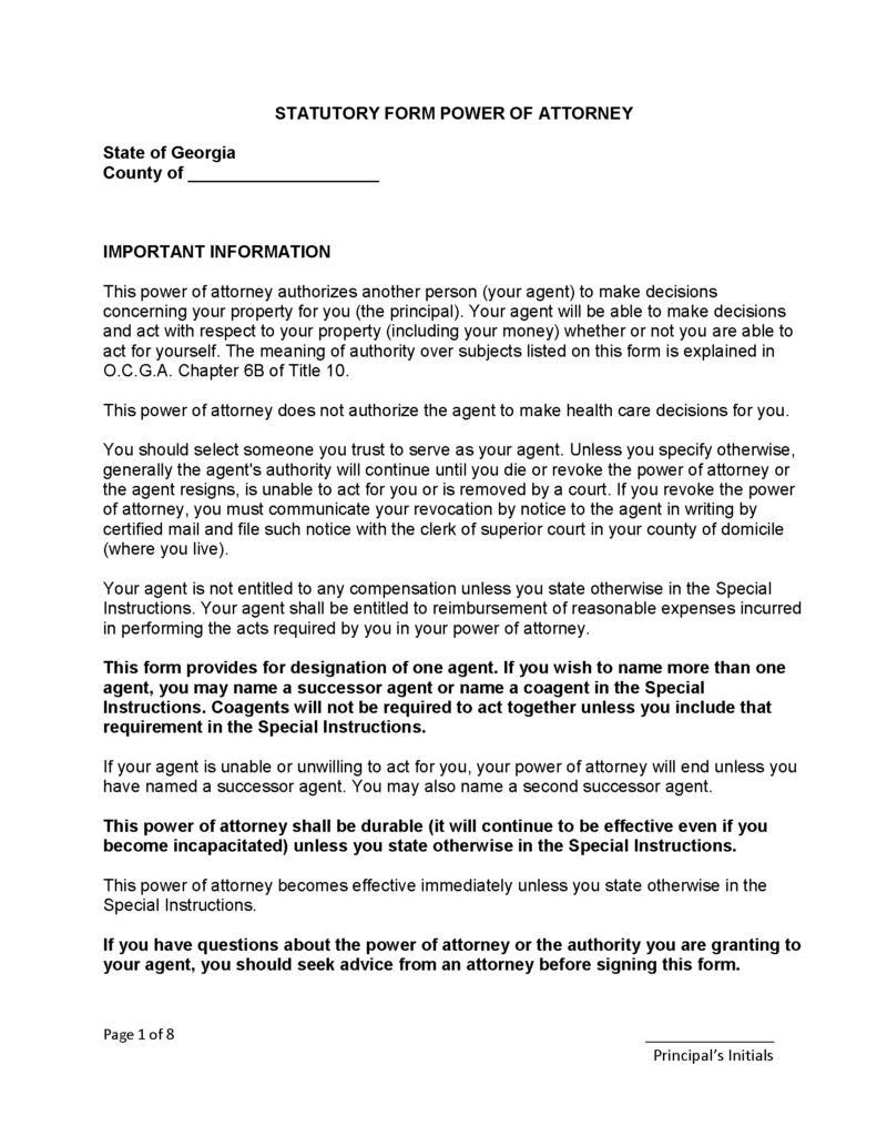 Free Real Estate Power of Attorney Form PDF Word