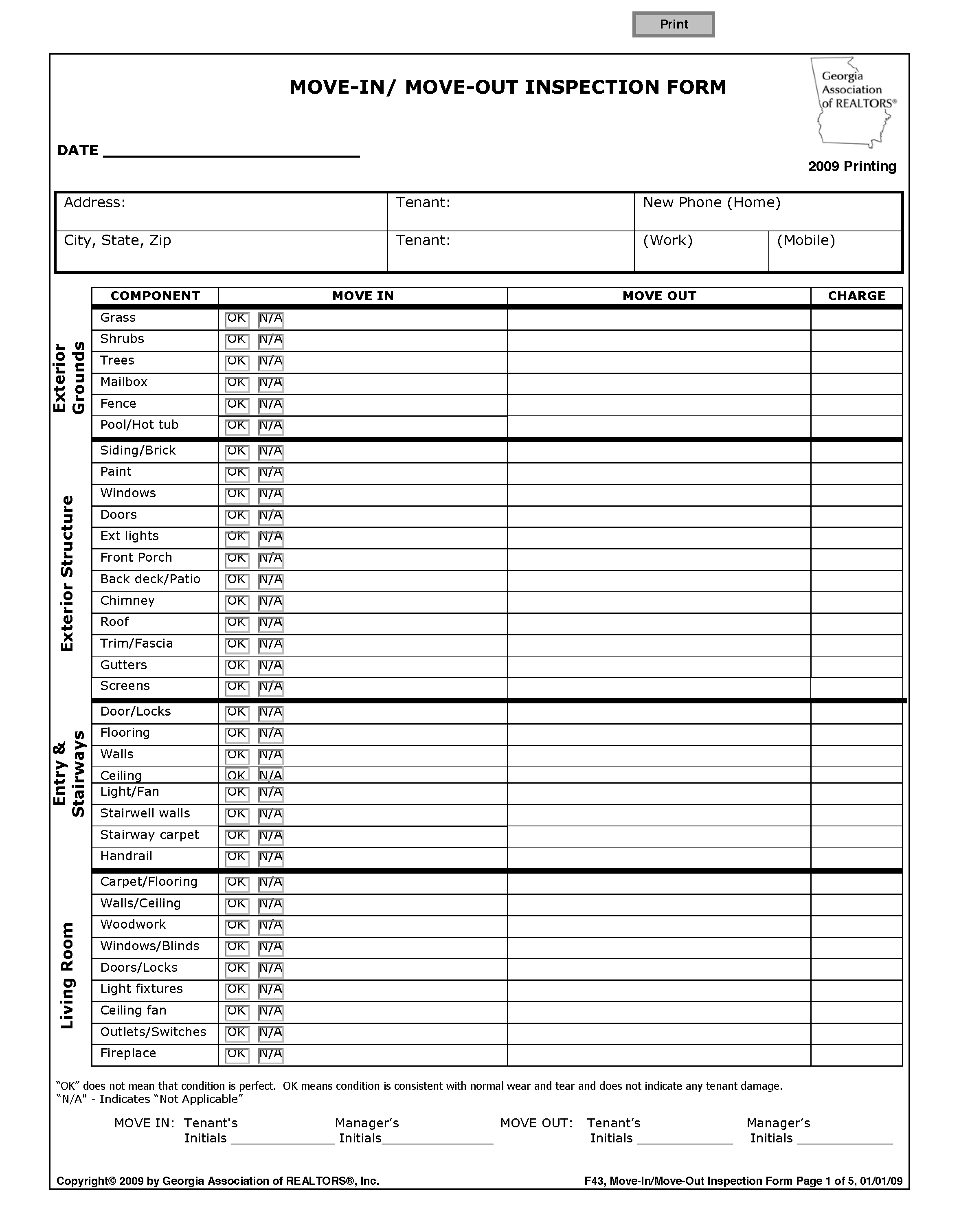 landlord checklist for tenant move out