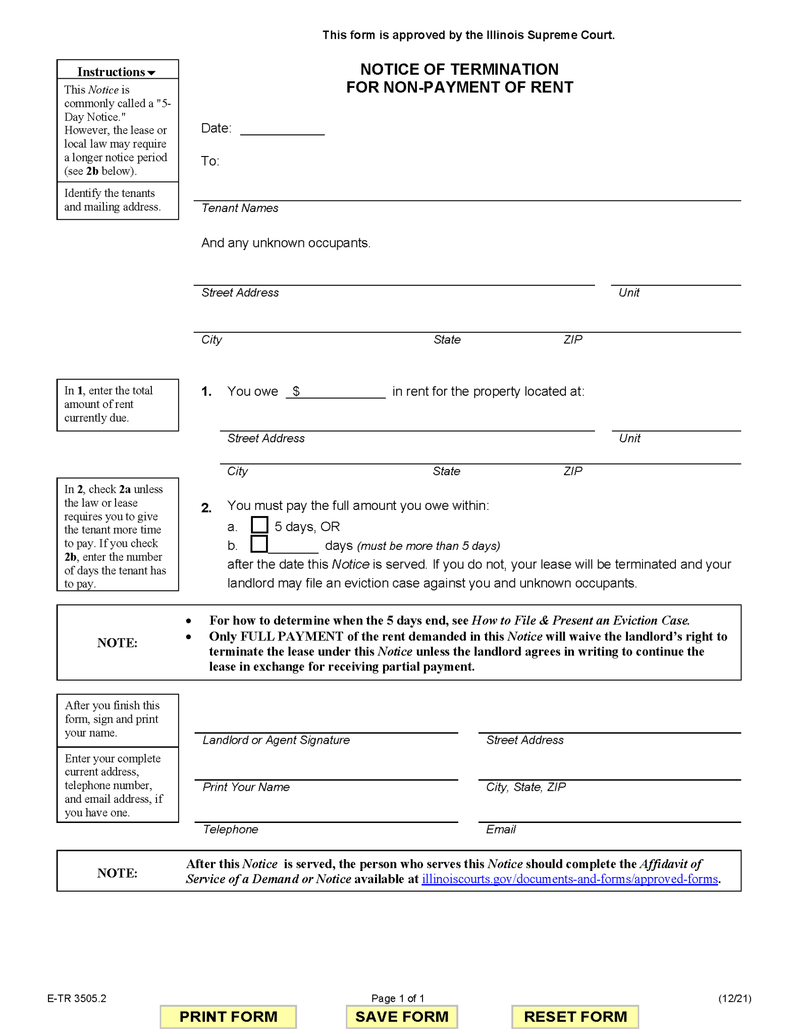 Free Illinois Eviction Notice Templates (4) | PDF | Word