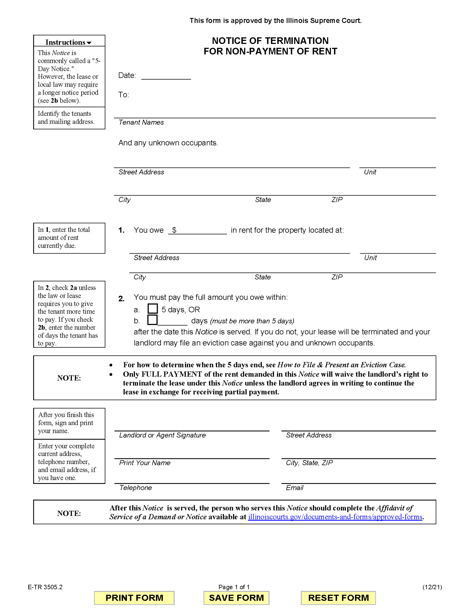 Free Illinois Eviction Notice Templates 4 PDF Word