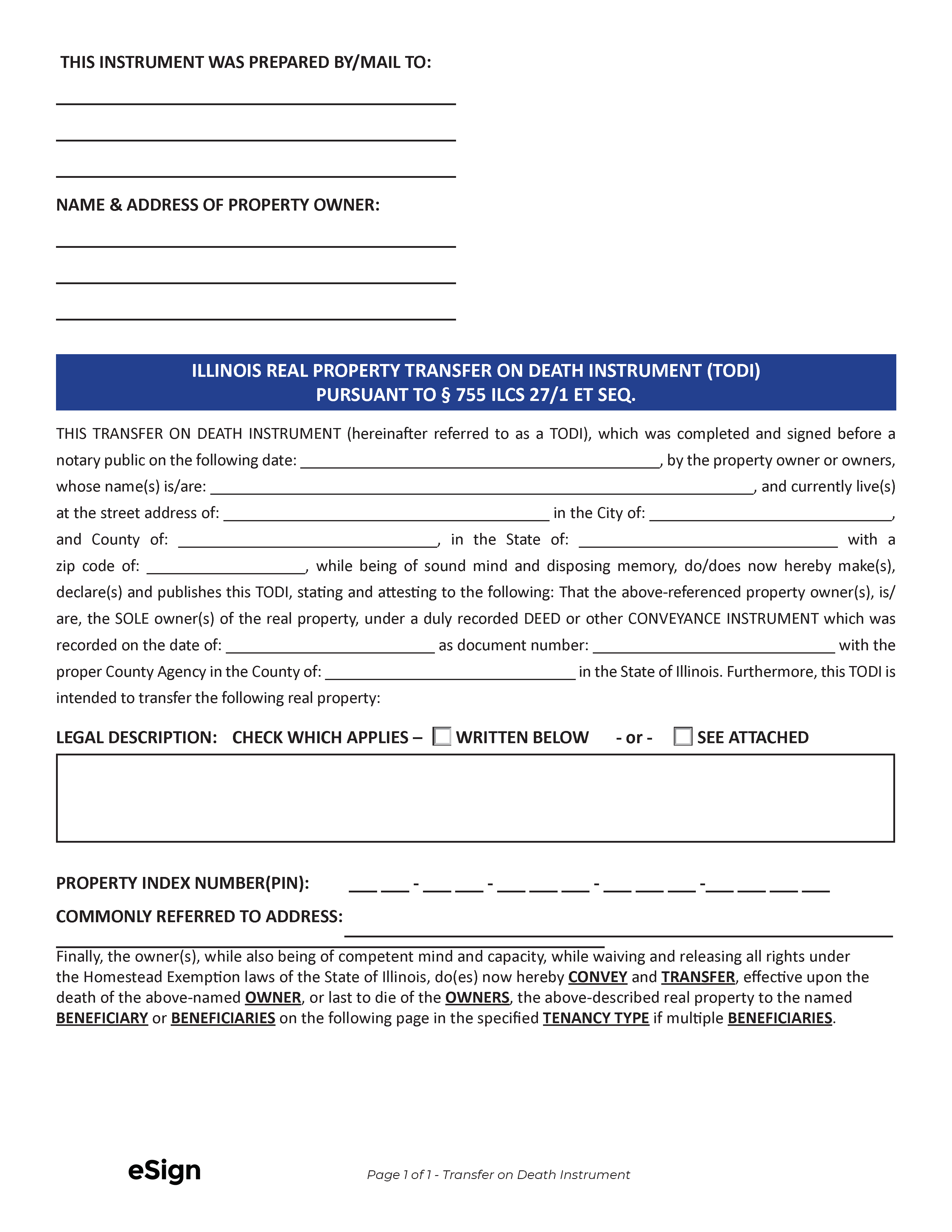 Illinois Transfer On Death Deed Form Download Printable Pdf Gambaran