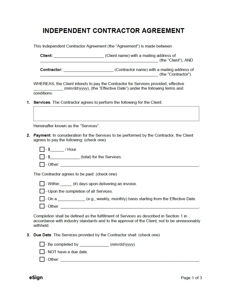 Free Independent Contractor Agreement Templates (8) | PDF | Word