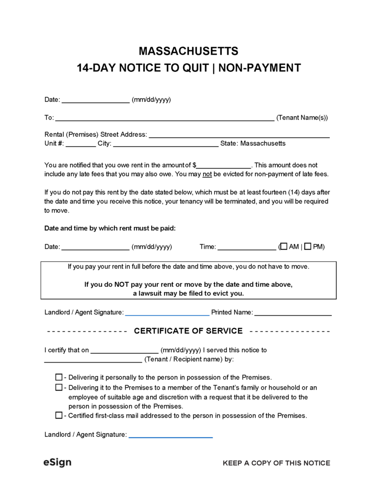 14 day notice to quit job