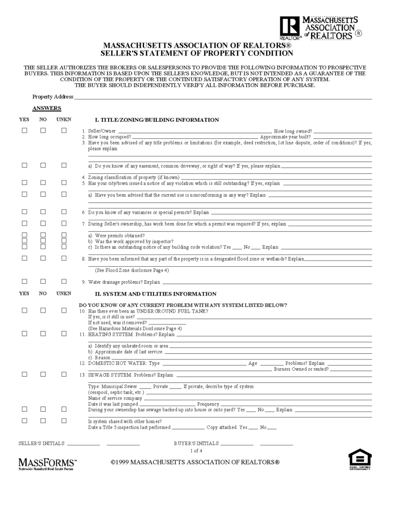 Free Massachusetts Real Estate Listing Agreement PDF Word