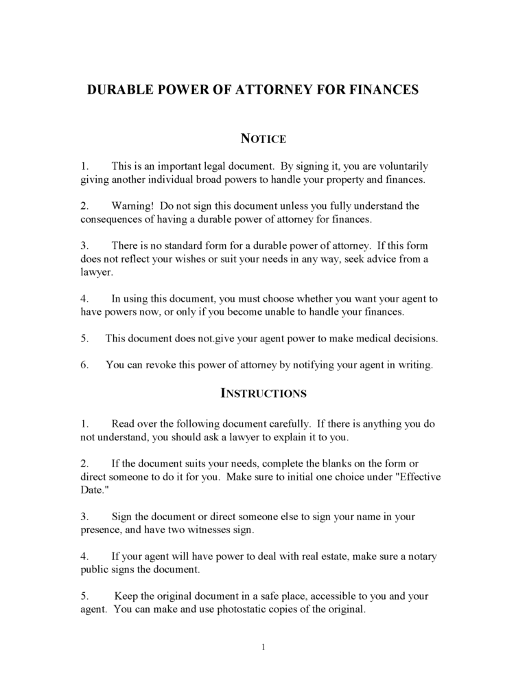 Free Michigan Durable Power of Attorney Form | PDF