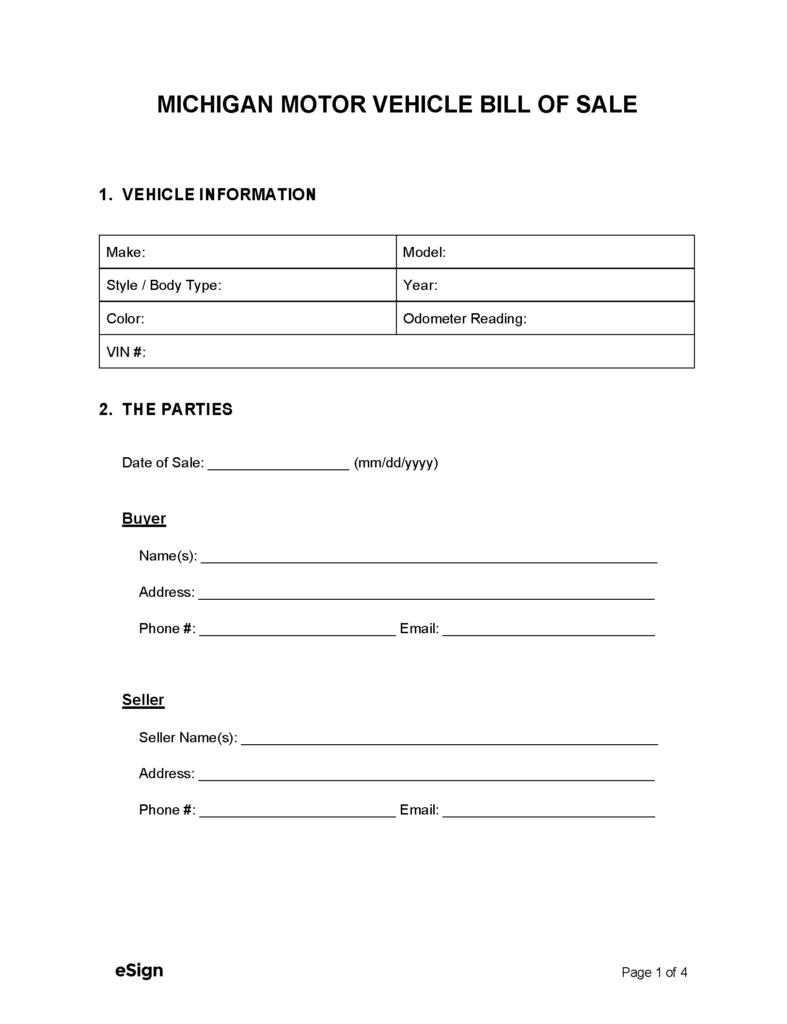 free-michigan-bill-of-sale-forms-pdf-word