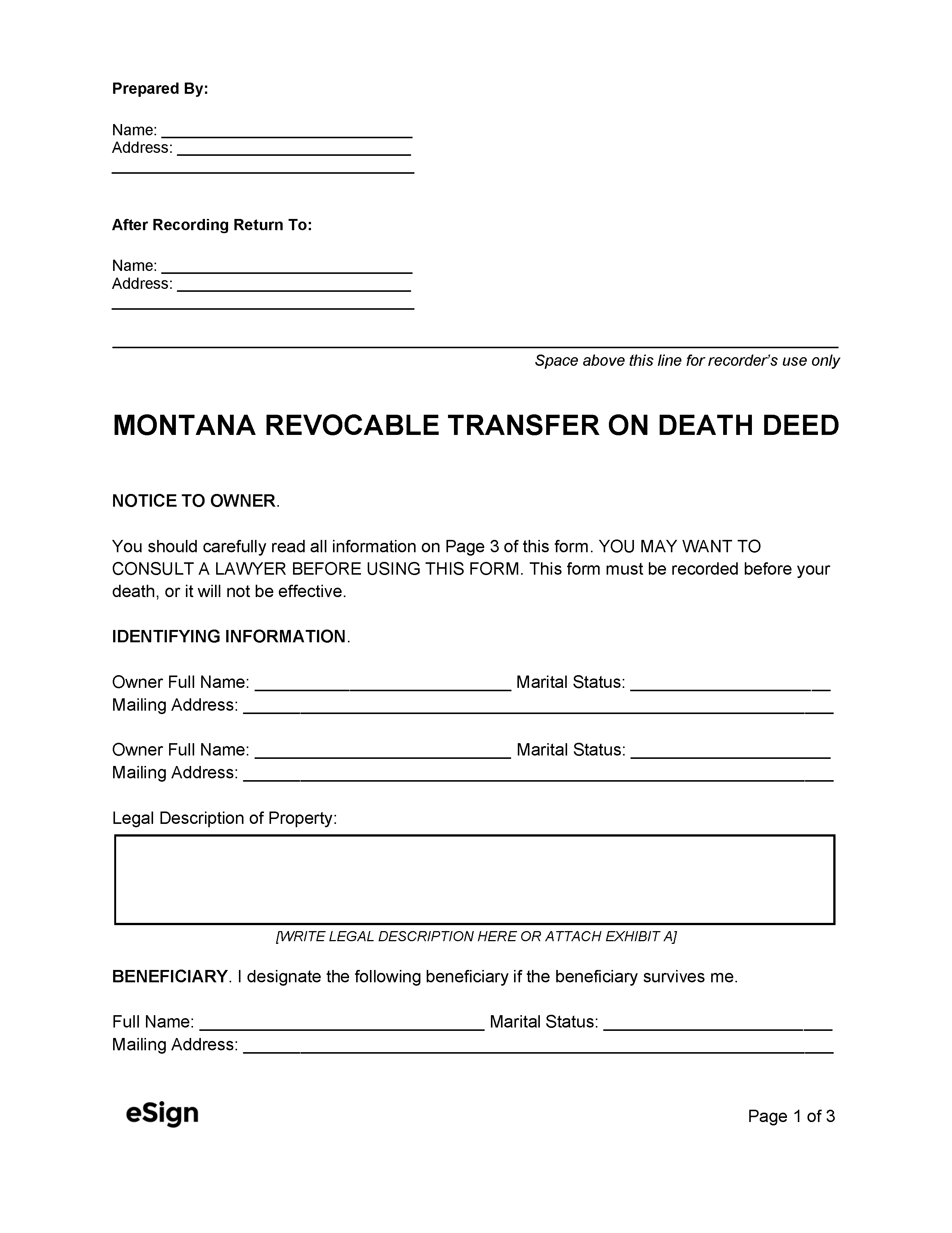 Montana Transfer On Death Deed Form Fill Out And Sign - vrogue.co 