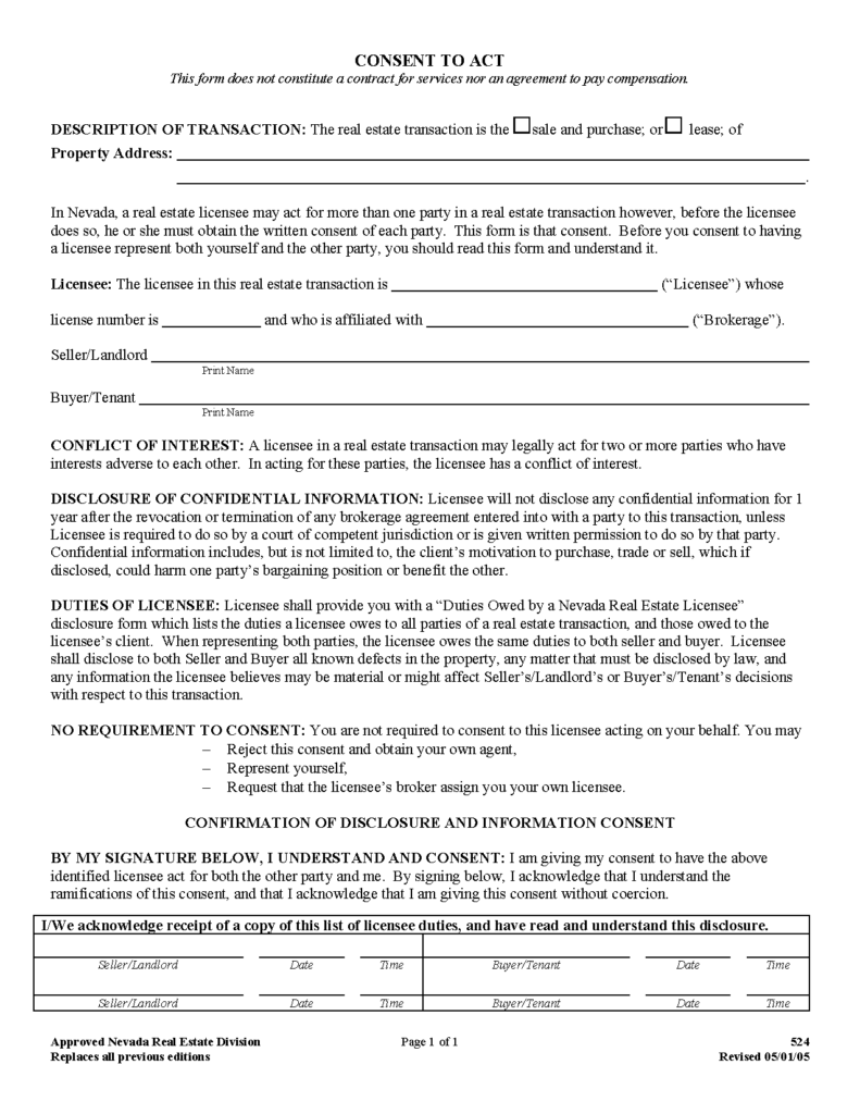 Free Nevada Real Estate Listing Agreement | PDF | Word