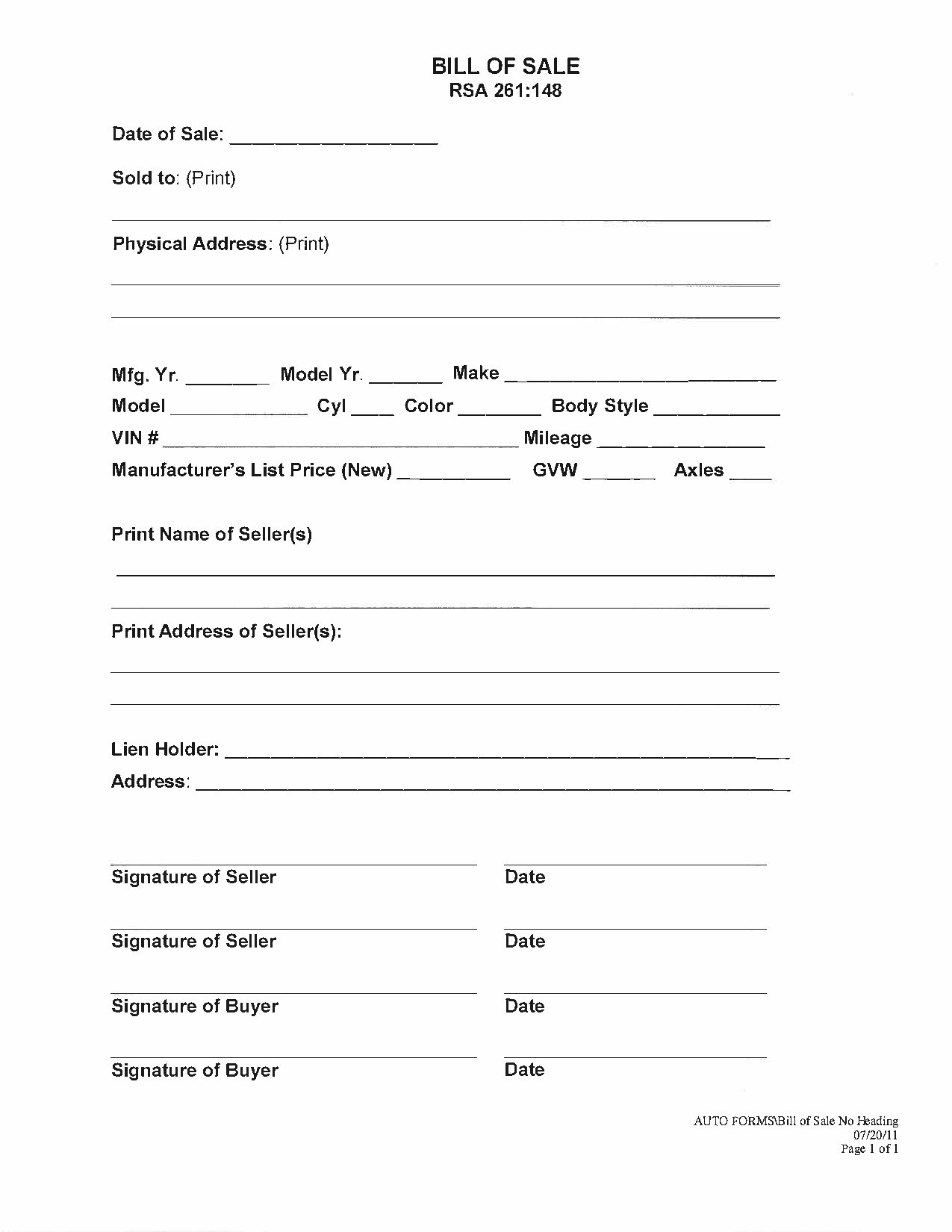 Free Pennsylvania Motor Vehicle Bill Of Sale Form PDF Word Lupon gov ph