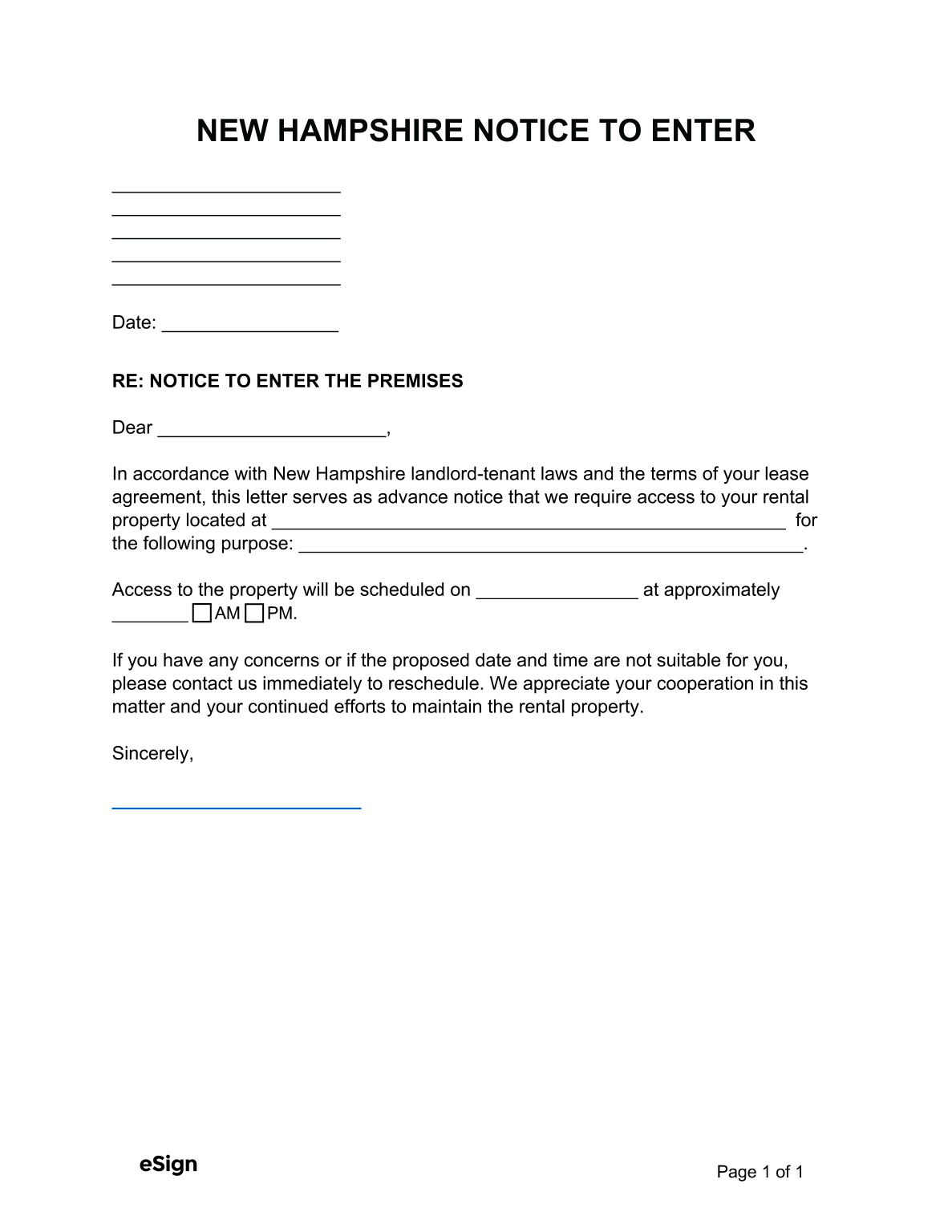 free-new-hampshire-landlord-notice-to-enter-pdf-word