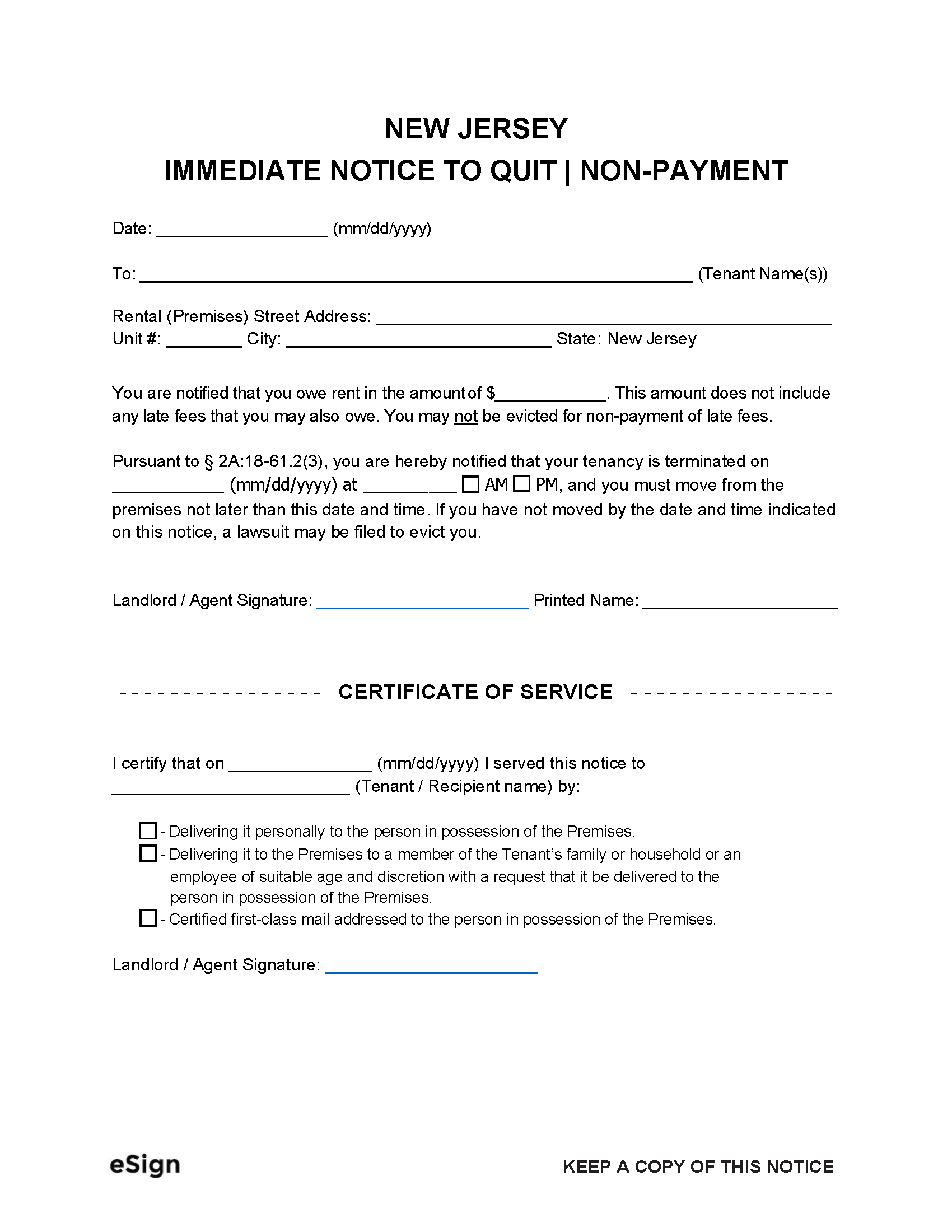 Affidavit Of Non Payment Of Rent Template Download In 5423