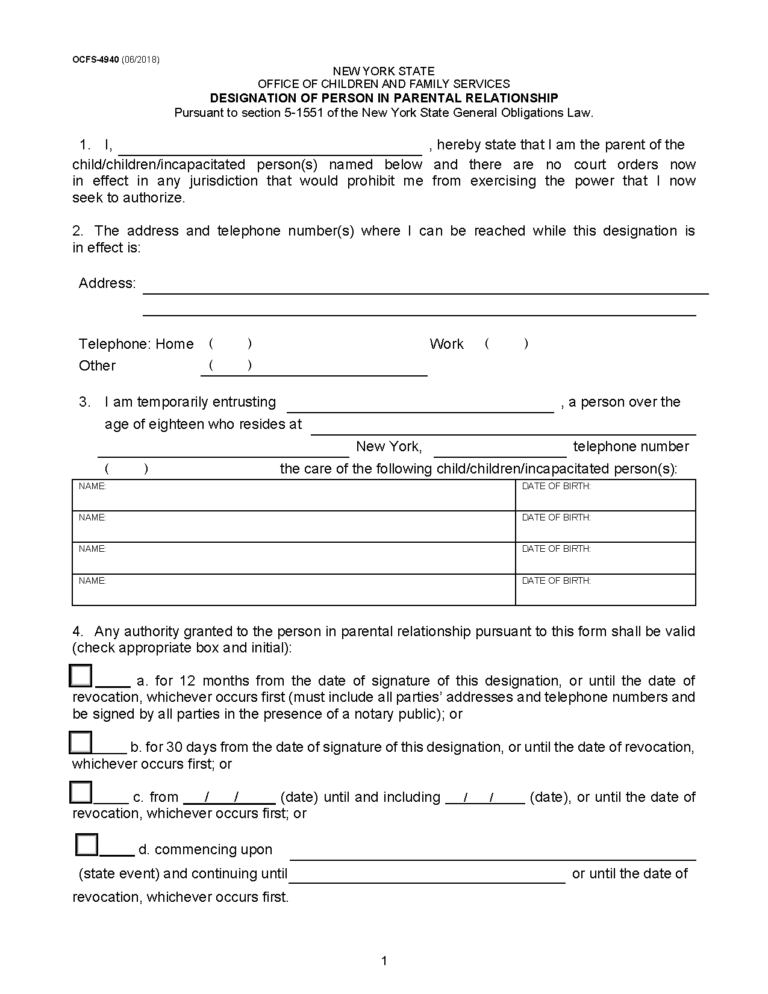 Free New York Power Of Attorney Forms Pdf Word