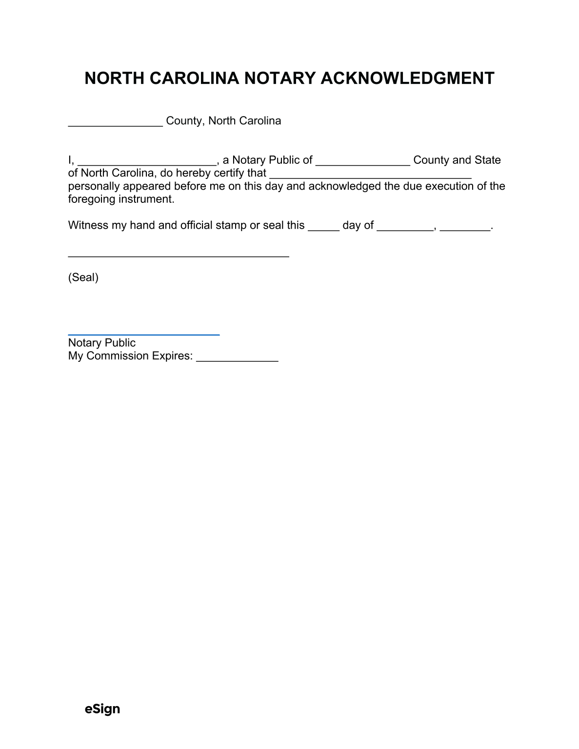 free-north-carolina-notary-acknowledgment-form-pdf-word