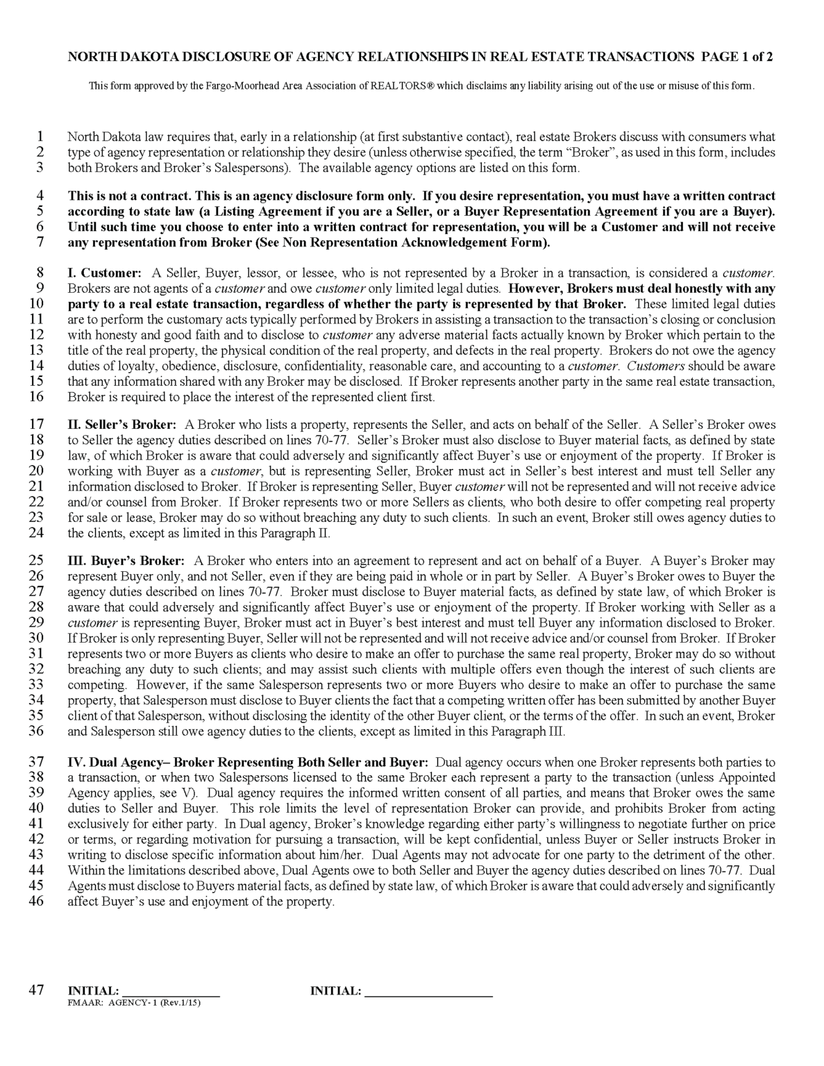 Free North Dakota Real Estate Listing Agreement PDF Word