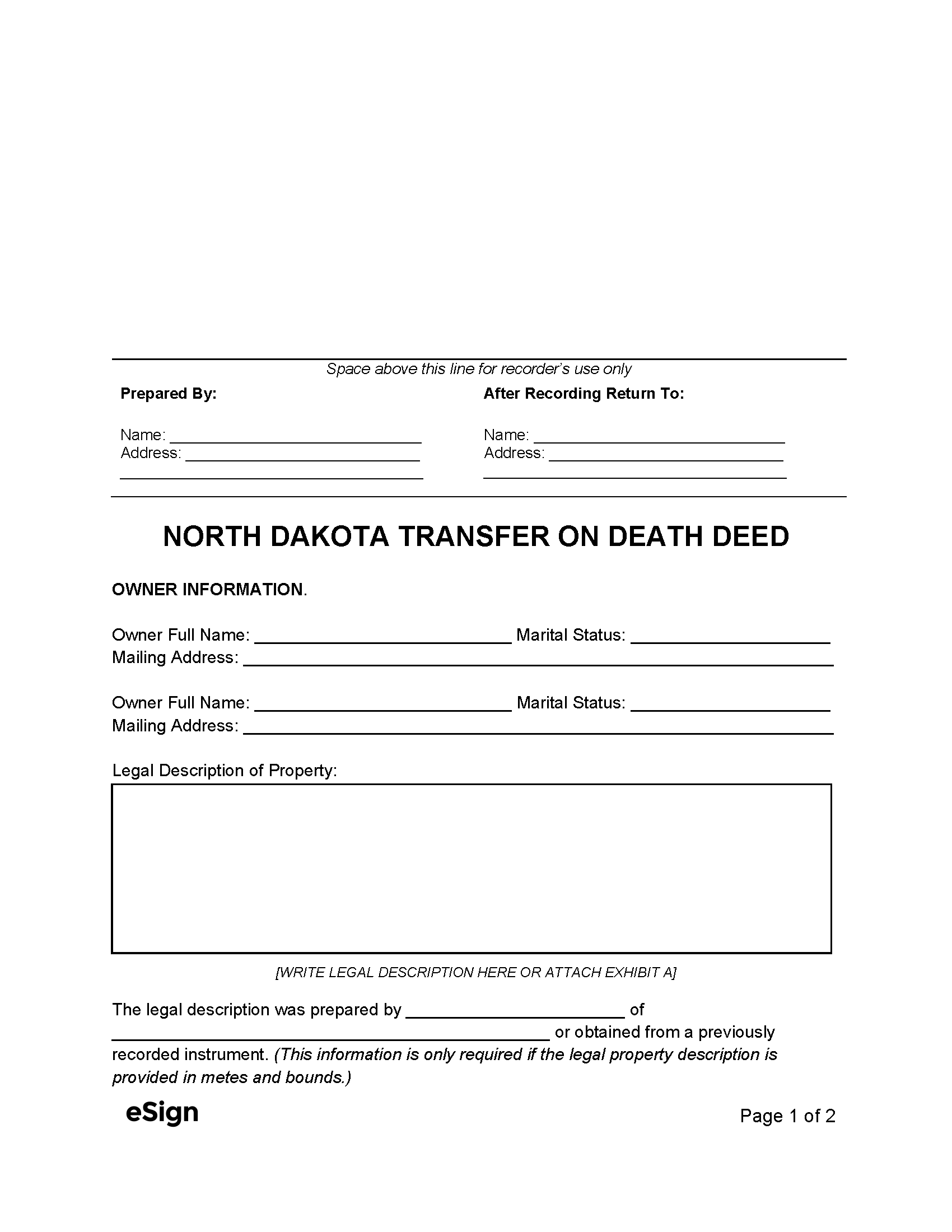 Hawaii Transfer on Death Deed Form