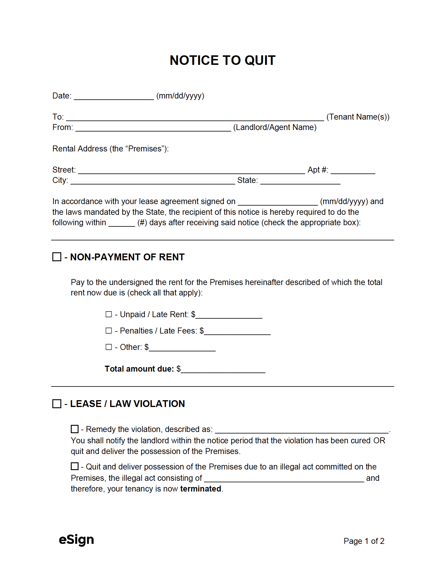 Free Florida Eviction Notice Forms Process Laws Word Pdf Eforms Free 