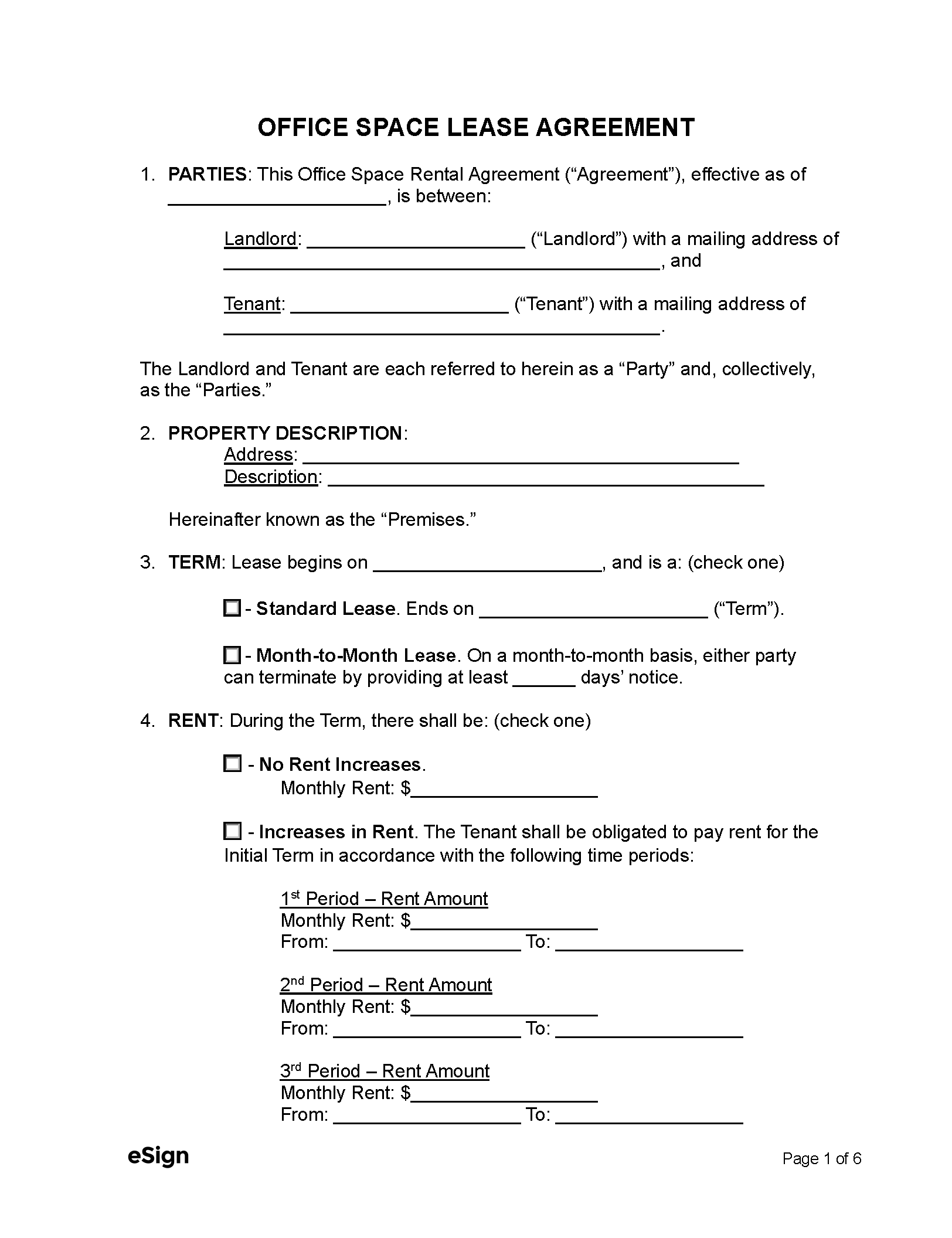 Office Rental Contract Template