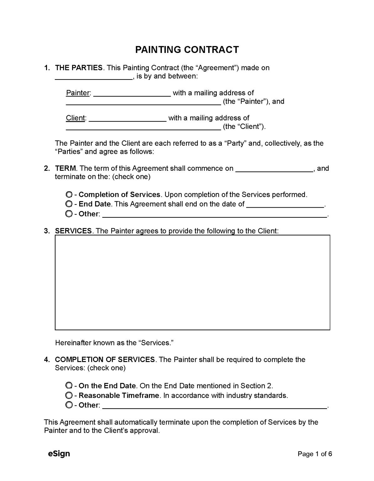 Free Painting Contract Template | PDF | Word