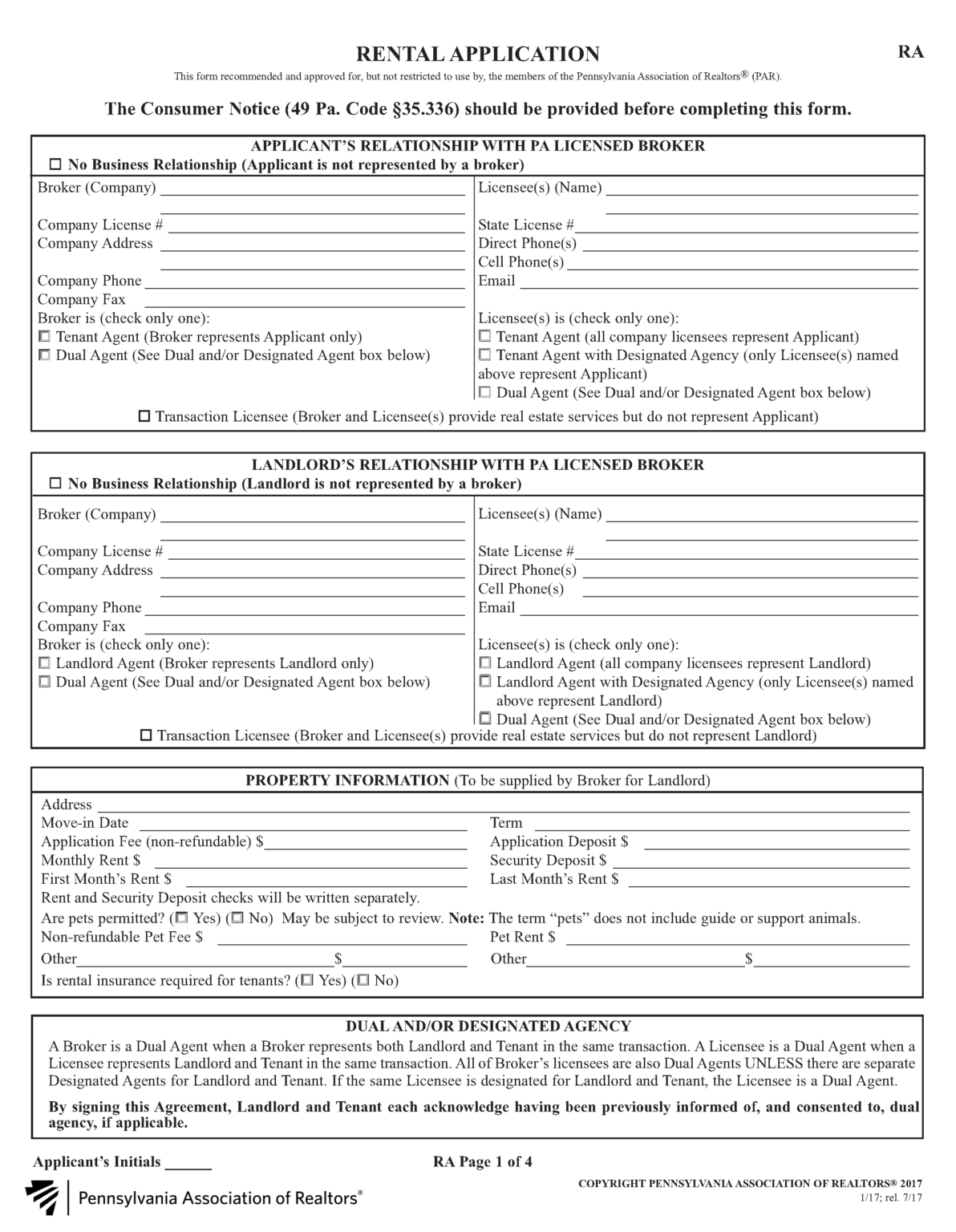 Free Pennsylvania Rental Application Form Template | PDF | Word