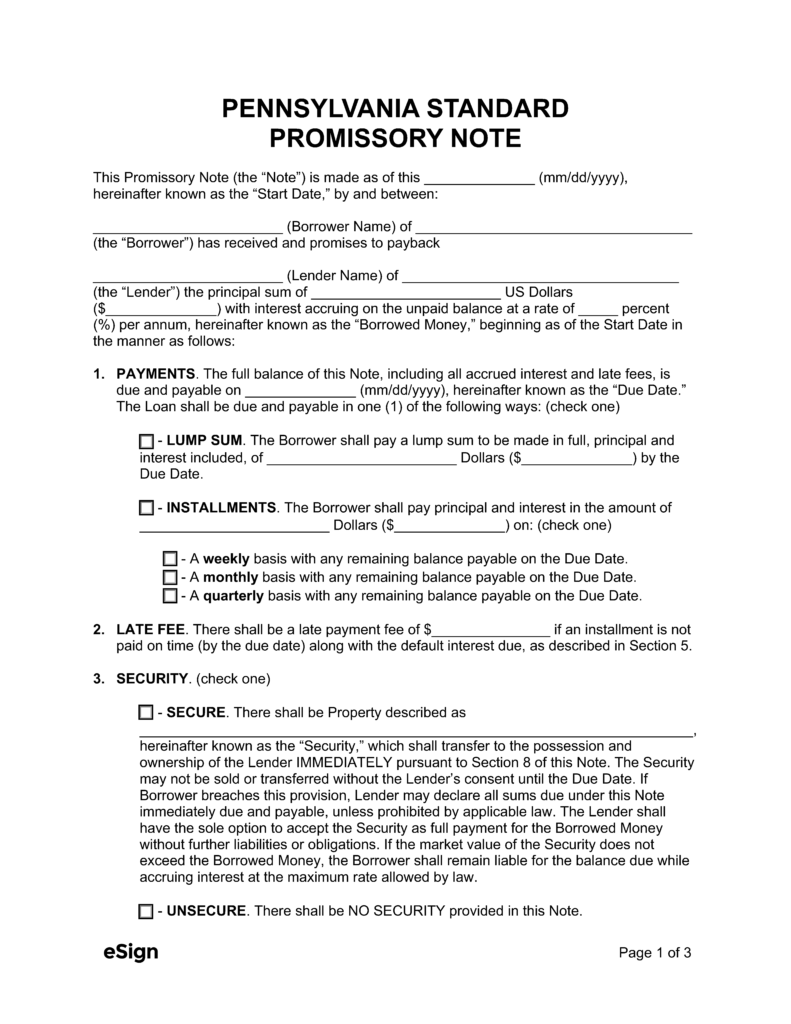 free-pennsylvania-promissory-note-template-pdf-word