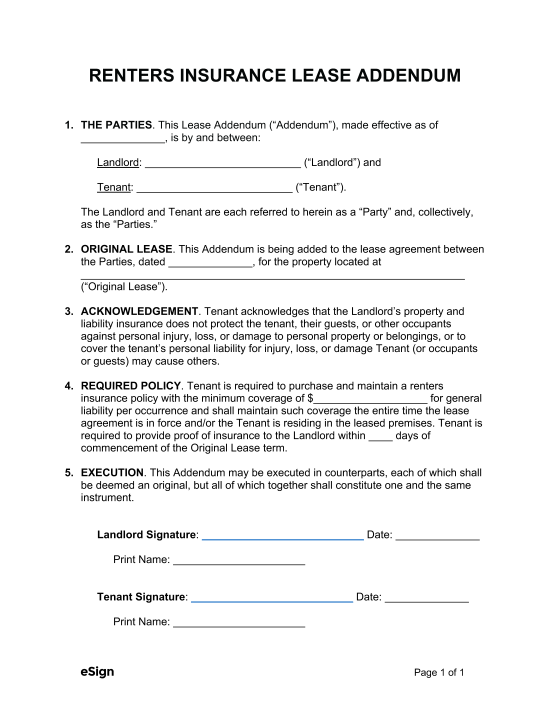 free-renters-insurance-lease-addendum-pdf-word