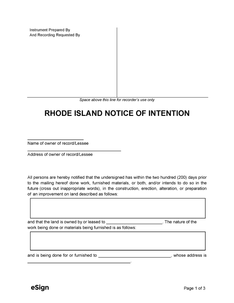 Free Rhode Island Mechanic's Lien Form | PDF | Word - How To File A Mechanics Lien In Rhode Island