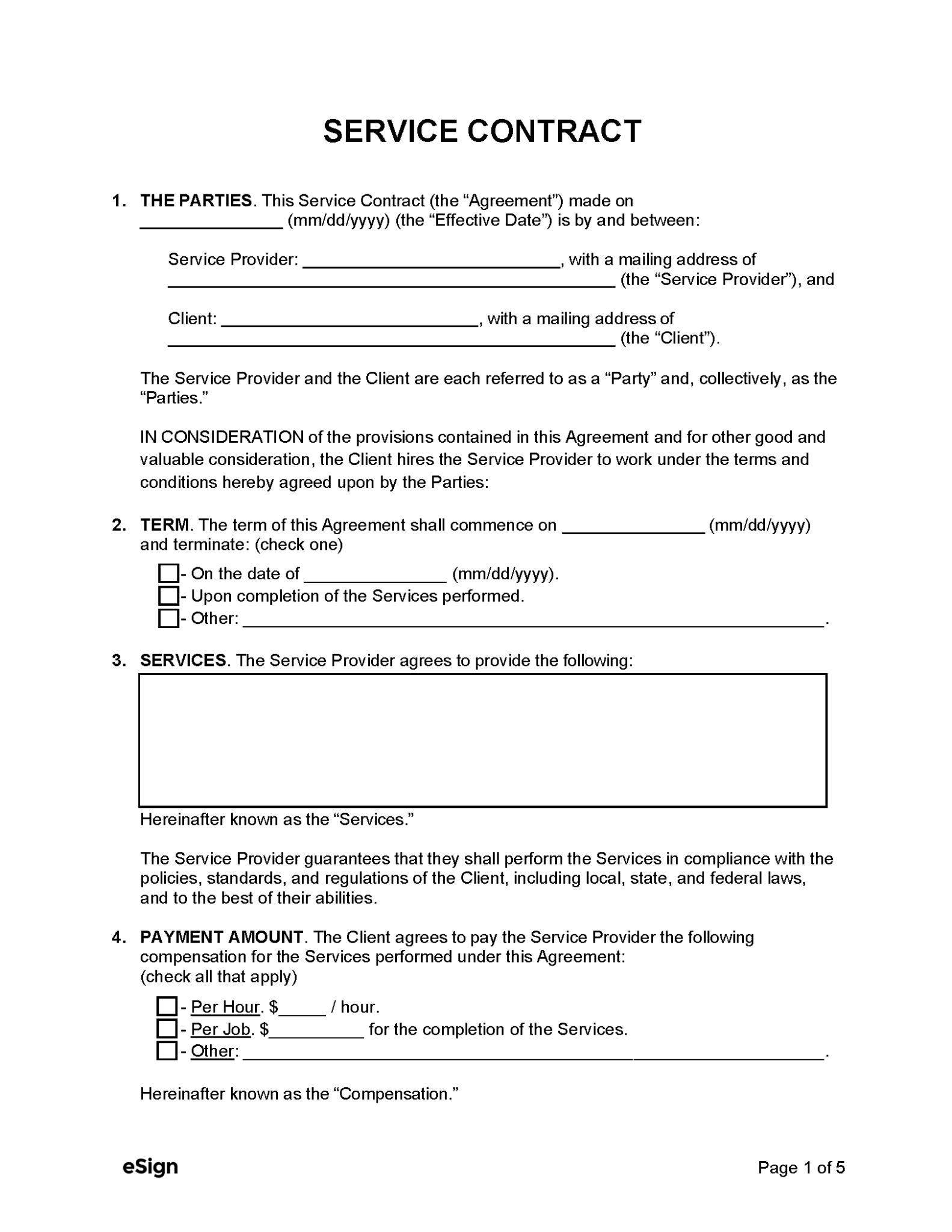 Free Service Contract Templates (20) | PDF | Word