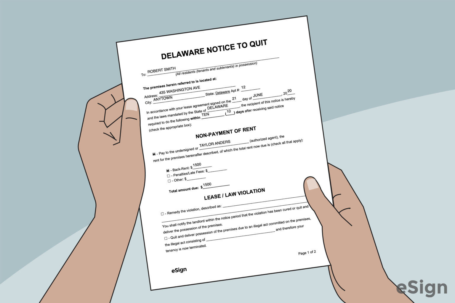 Free Delaware Eviction Notice Templates (4) PDF Word