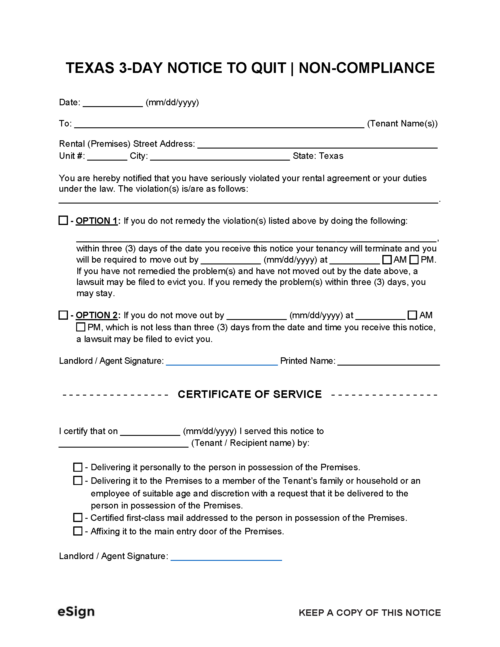free texas eviction notice forms process laws word pdf eforms 30 day