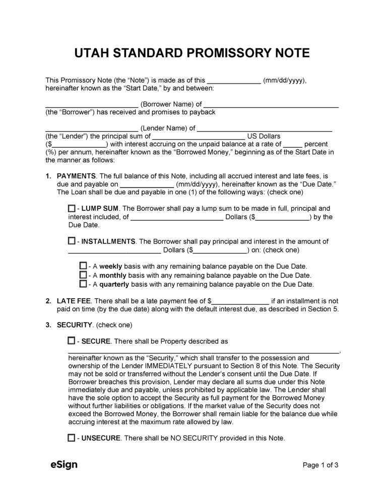 Free Utah Deed of Trust Form PDF Word