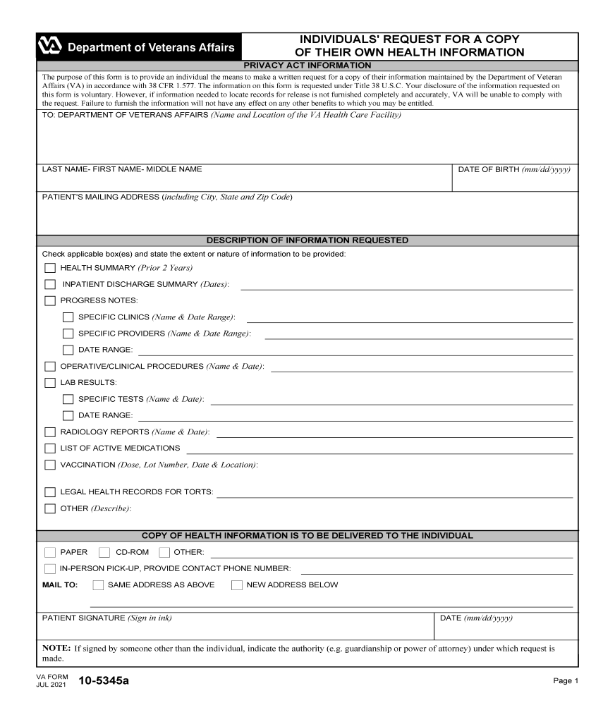 Free va form 21 4142 and 21 4142a pdf